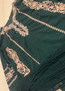 Elegant Emerald Kurta Set with Dupatta