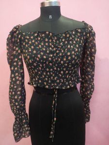Black Floral Blouse