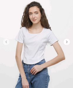 Classic White Square Neck T-Shirt
