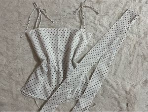 y2k polka dot corset top with scarf