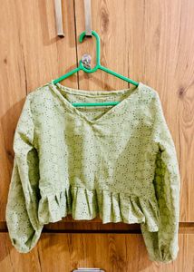 Chic Eyelet Crop Top