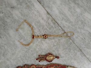 16.Stunning Red and Gold Bridal Jewellery Set