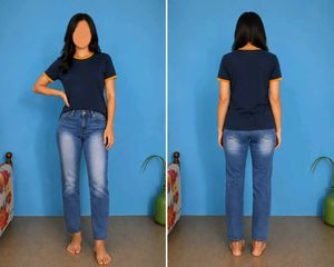 Navy Blue and white Ringer Tee (combo)