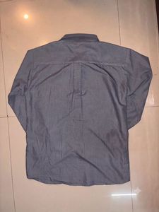 Men's Grey Striped Long Sleeve Shirt