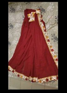 Floral print saree with blouse