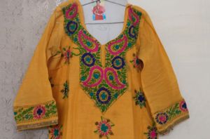 Embroidered Yellow Kurta