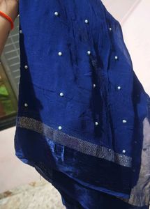 Elegant Navy Blue Embellished Saree