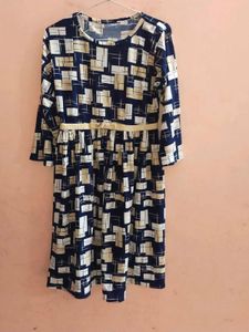 Stylish Printed Midi Dress with Belt