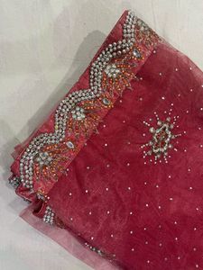 Beautiful Embellished Pink Saree