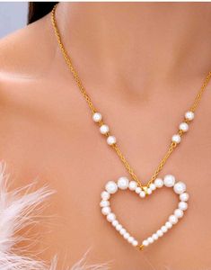 Pearl Hollow Heart Necklace