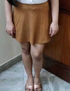 Brown A-Line Mini Skirt