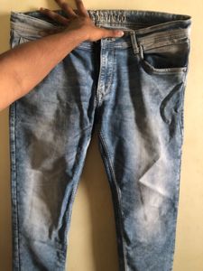 Men's Blue Washed Denim Jeans