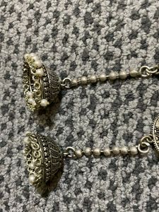oxidized ear ring  - jhumkaa
