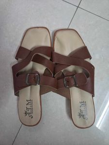 Brown Strappy Flat Sandals | Women Good Condition