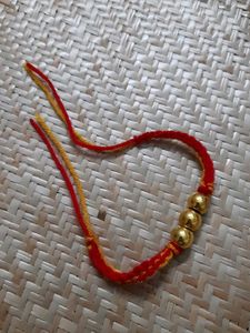 Rakhi // Red &amp; Gold Beaded Bracelet