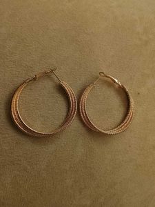 Rose Gold Multi-Strand Hoop Earrings