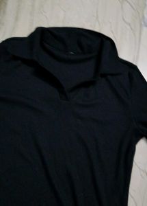 Classic Black Polo Neck Top