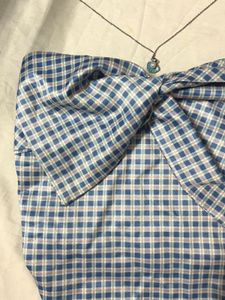 Blue Plaid Twist Top