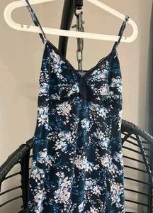 Floral Print Nightgown with Lace Trim
