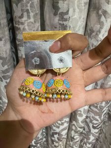Charming Pink Jhumka Earrings