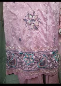 Beautiful Pink Embroidered Kurta Set