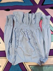 Cute Blue Peplum Top 🩵