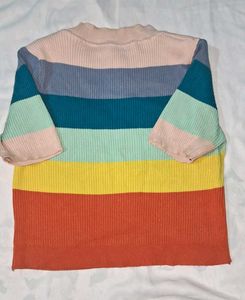 Rainbow Striped Knit Top