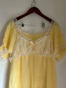 Yellow Lace Nightgown-XL size