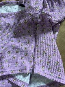 Cute Purple Floral Crop Top
