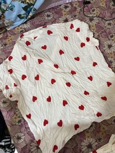 Cute Heart Print Pajama Set