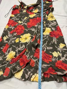 Floral Ruffle Spaghetti Strap Dress