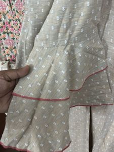 GLOBAL DESI Embroidered Crop Top &amp; Palazzo Set