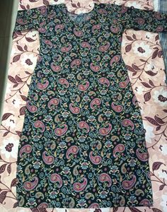 Black Paisley Print Kurta set