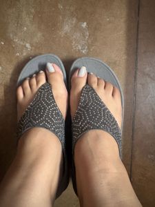 metro Sparkly Grey Wedge Sandals