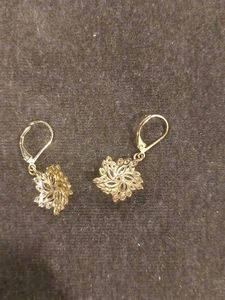 Golden Necklace and Pair of Earrings