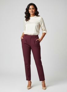 Burgundy Casual Dress Pants
