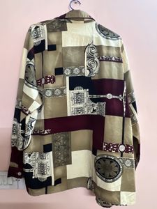 Y2K baroque print button shirt