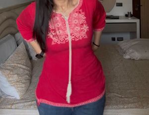 Embroidered Tassel Short Kurta/ Kurti Top