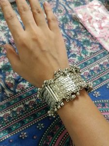 Exquisite Oxidized Silver Bangle