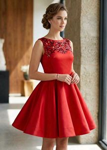 Elegant Red Sequin Party Dress