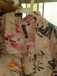 beautiful pink printed shirt in soft silk fabric