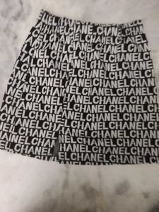 Designer Logo Print A-Line Skirt