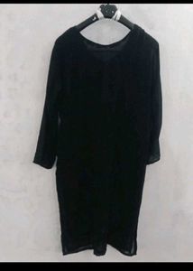 Embroidered Black Tunic &amp; Orange Pants