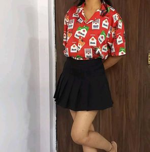 Unique Cigarette Pack Print Button-Up Shirt