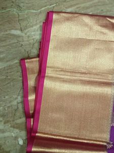 Purple &amp; Gold Kanjeevaram Silk Saree