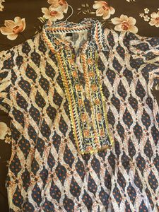 Printed Shirt Collar Pathani Kurta And Salwar