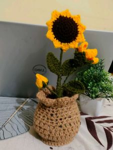 Crochet Sunflower Plant