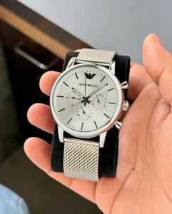 Emporio Armani Silver Mesh WatchLuigi Formals# Dia
