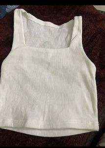 white ribbed crop top