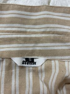 Adjustable Striped Button-Down Shirt
